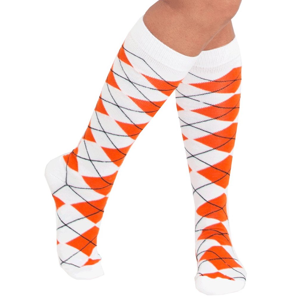 Orange Argyle Socks